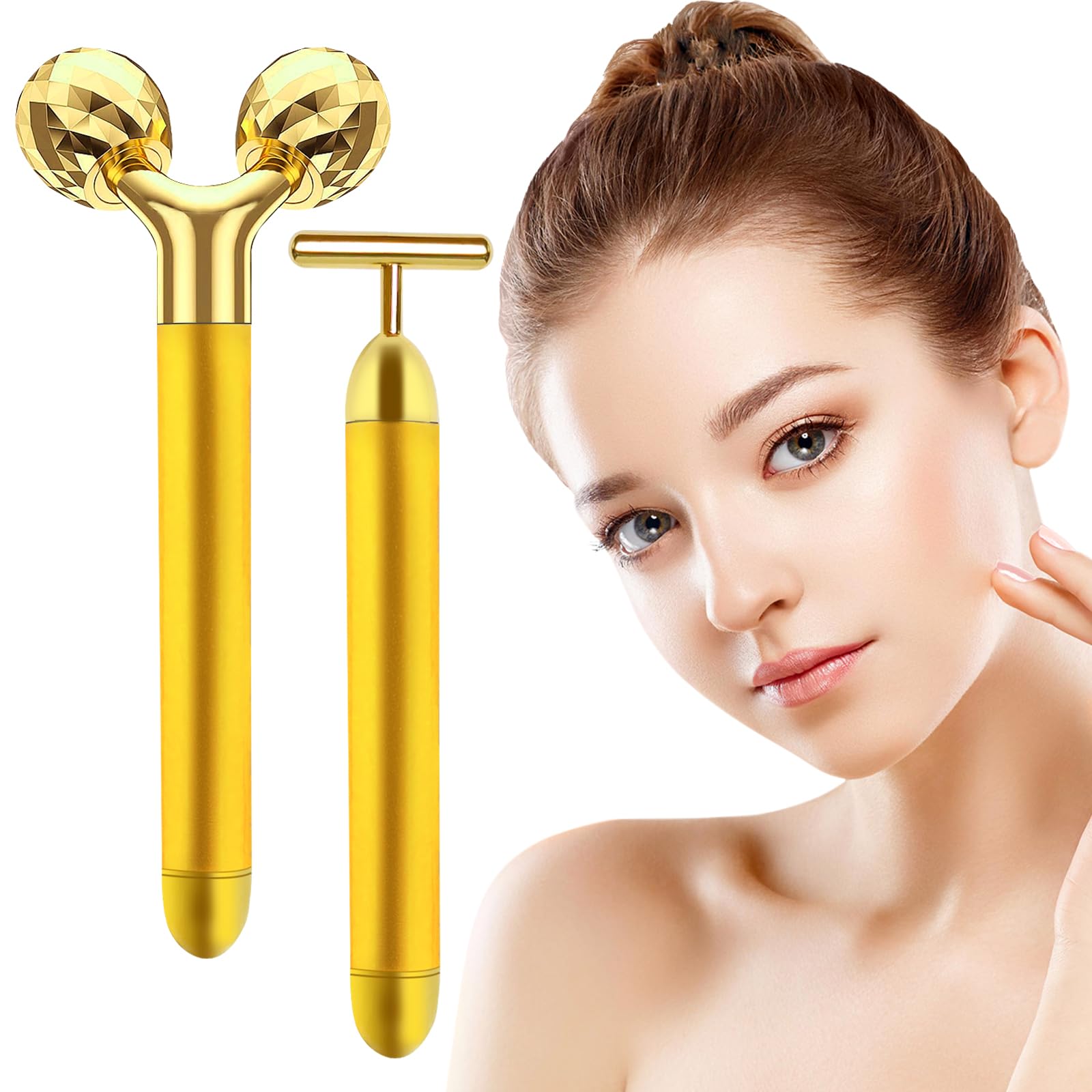 24k Golden Beauty Bar & 3D Roller Facial Tool Kit